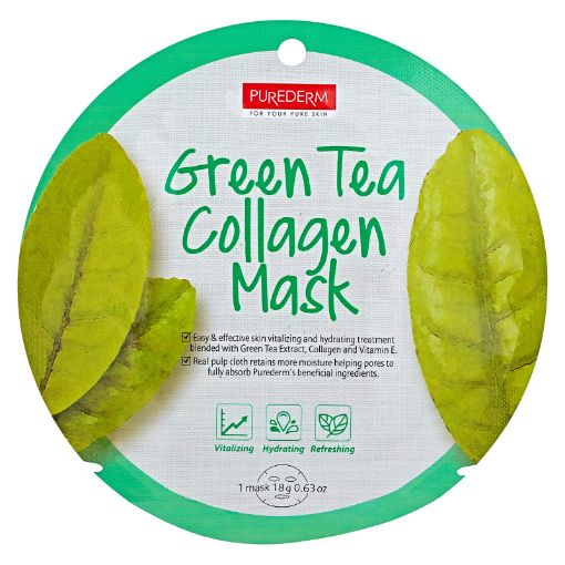 Purederm Green Tea Collagen Sheet Mask - 1 piece