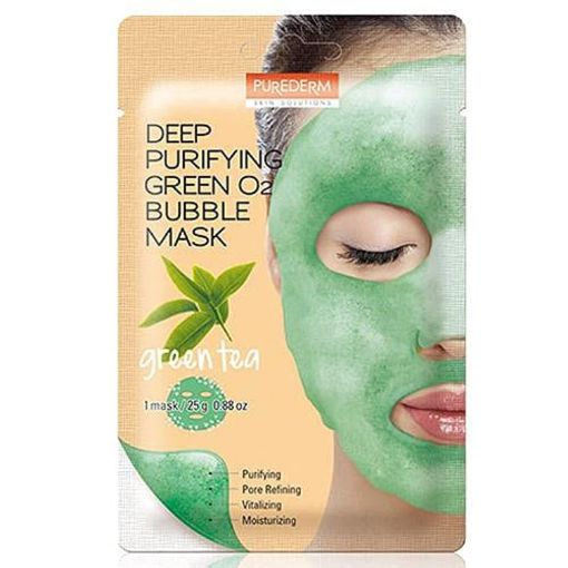 Purederm Deep Purifying Green o2 Bubble Mask Green Tea - 1 Piece
